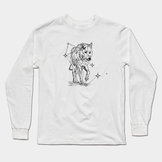 Lupis Constellation Long Sleeve T-Shirt by theroseandraven